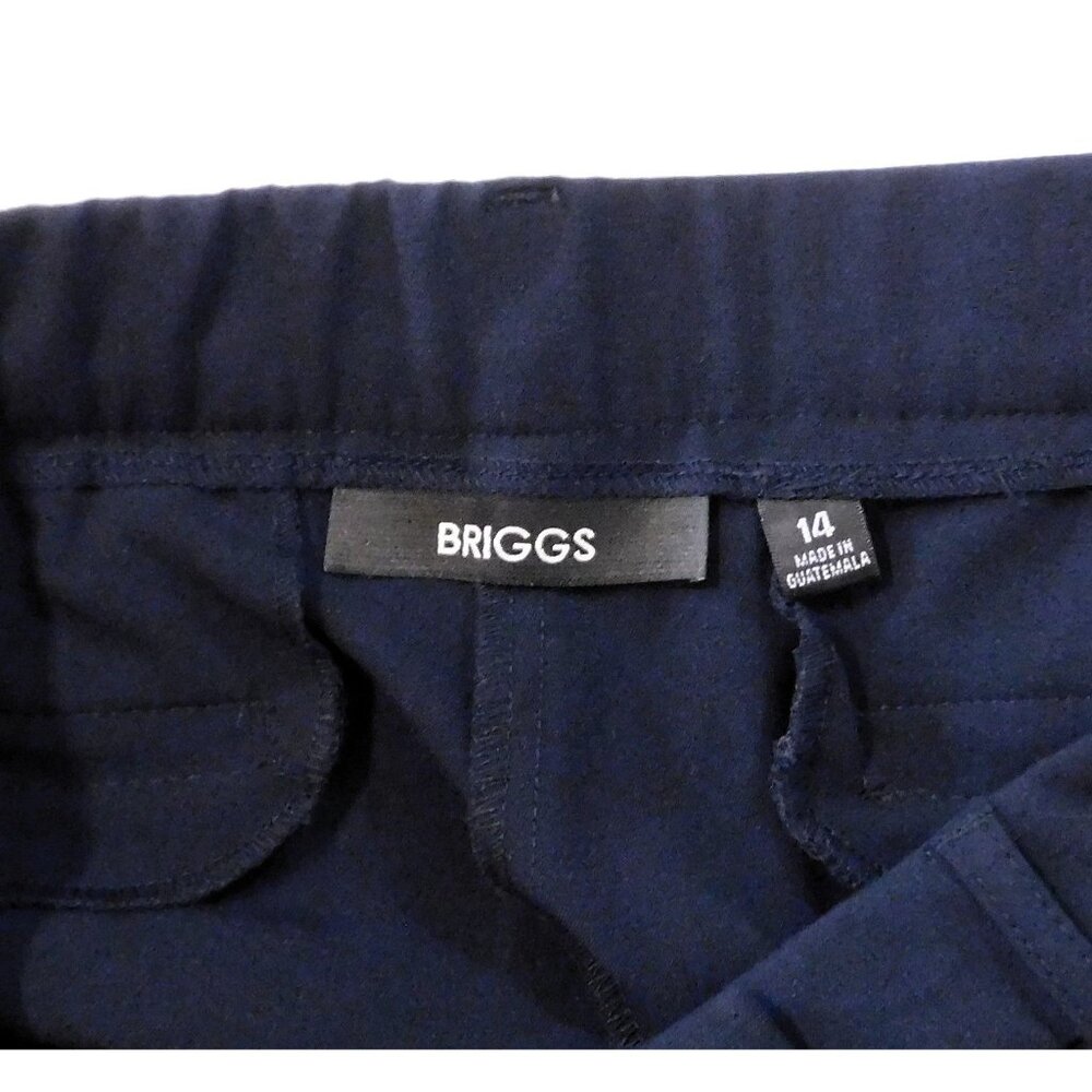 Briggs Capri Pants Size 14 Navy Blue Elastic at Waist Polyester Blend - Picture 8 of 8